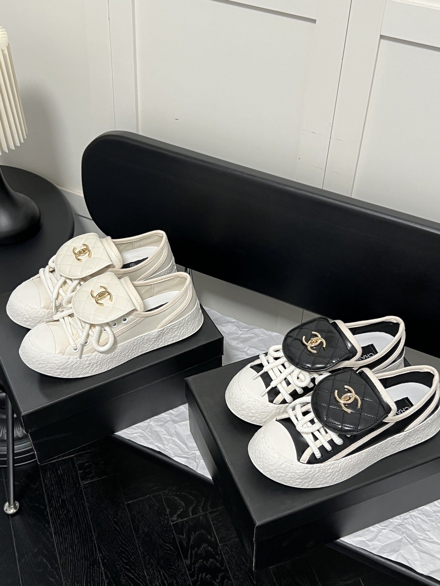 Chanel Leather Vintage-Finish Shoes