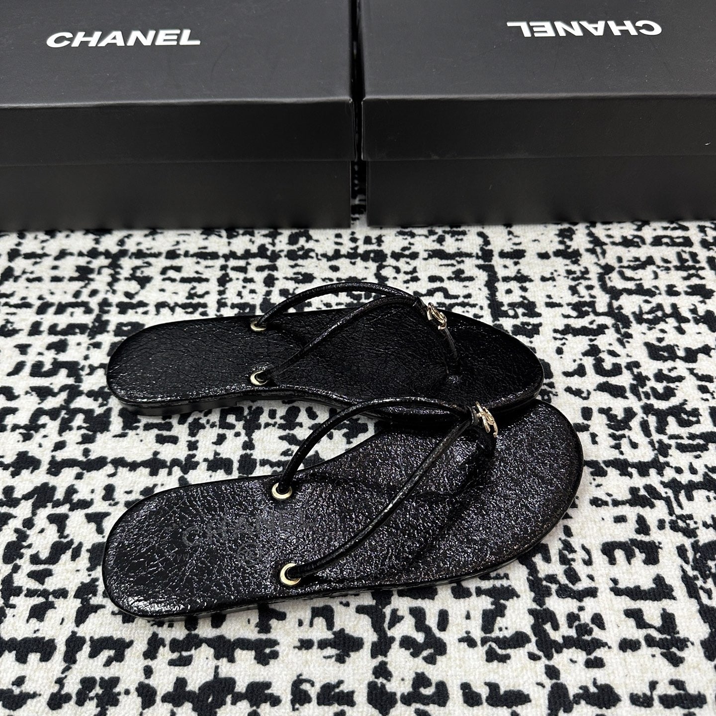 Chanel Lambskin Leather Slides