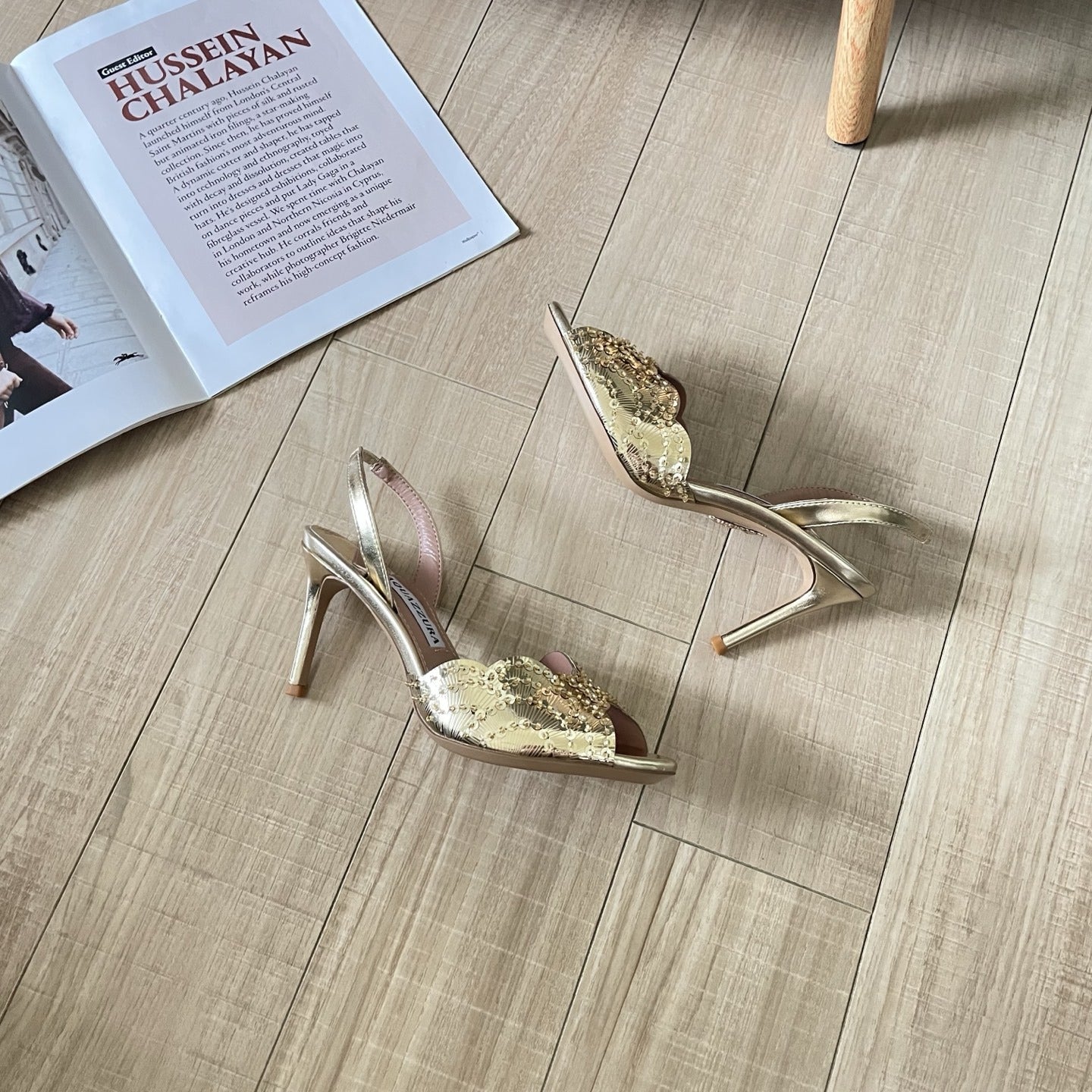 Aquazzura Lambskin Leather Crystal Sandals