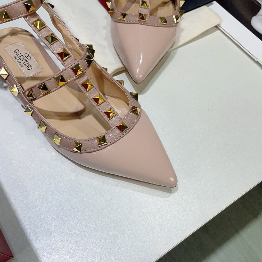 Valentino Lambskin Leather Pointed Toe Sandals
