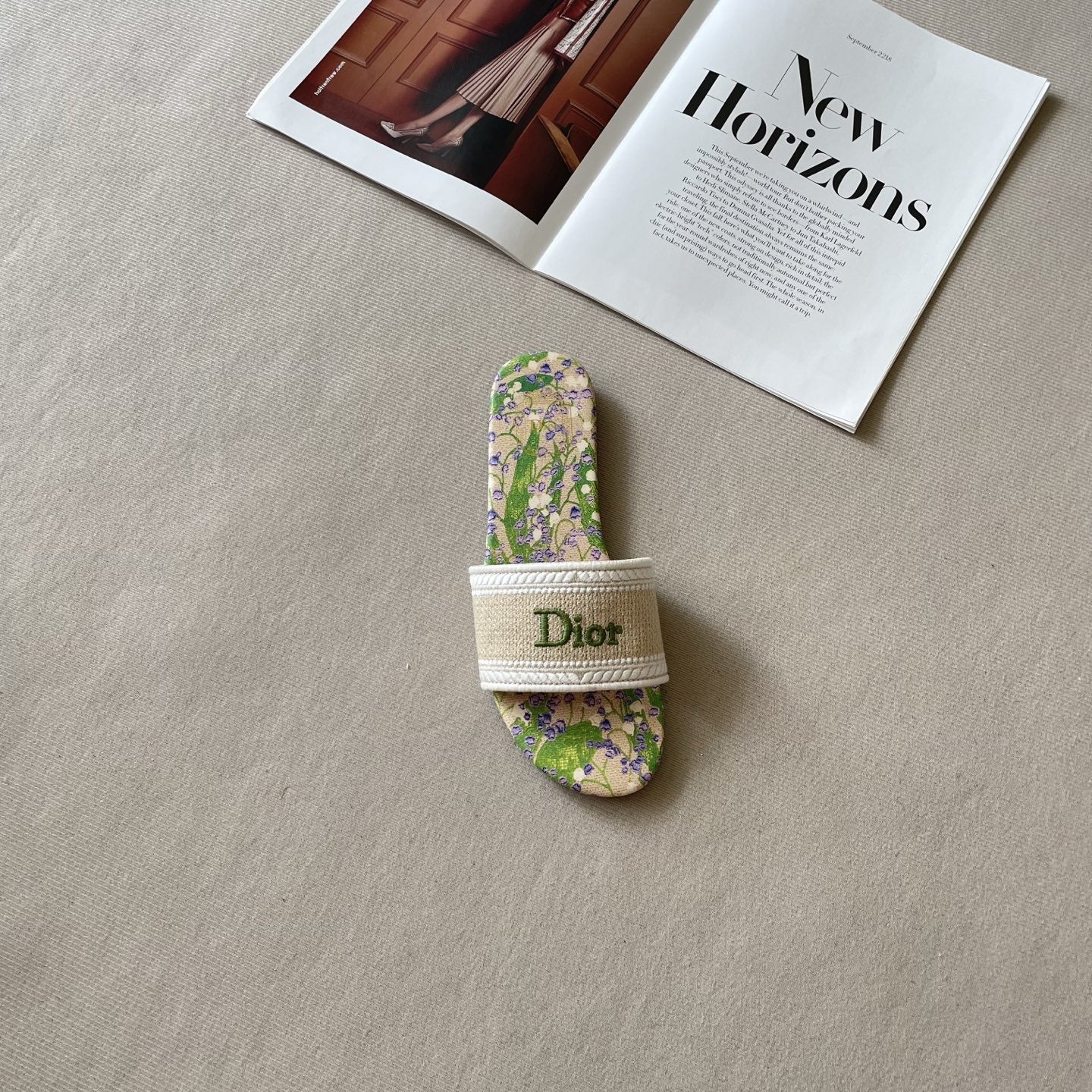 Dior Leather Embroidered Slides