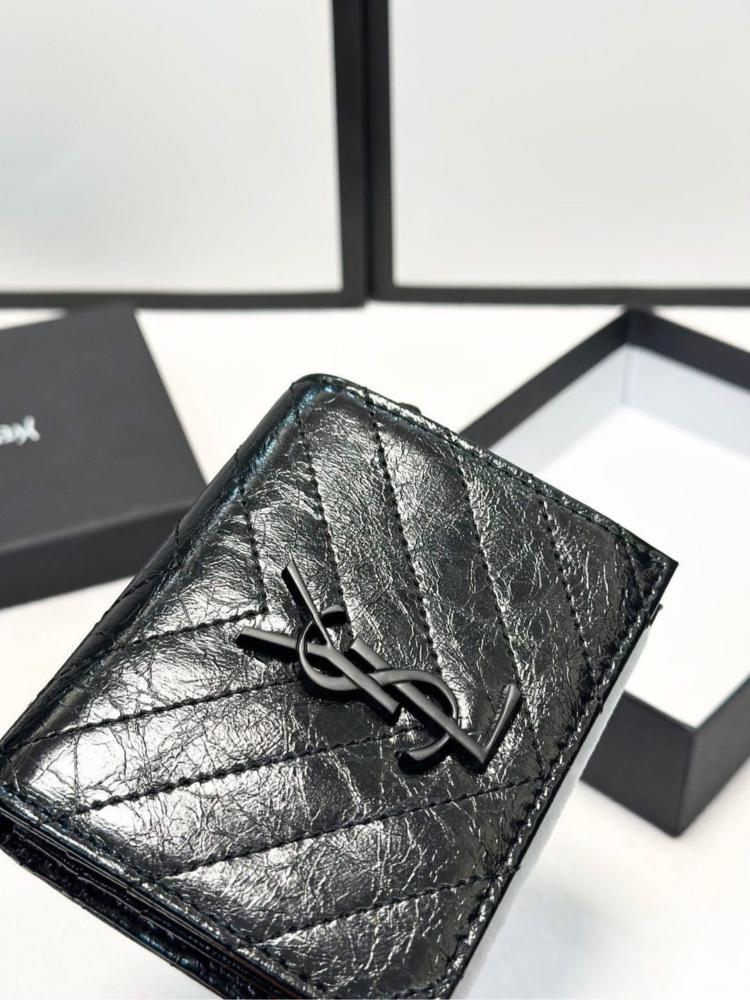 Saint Laurent Black Calfskin Leather Wallet