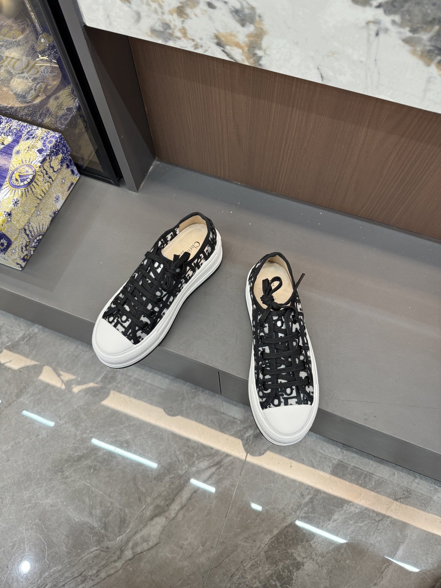 Dior Women Cotton & Lambskin Leather Embroidered Shoes