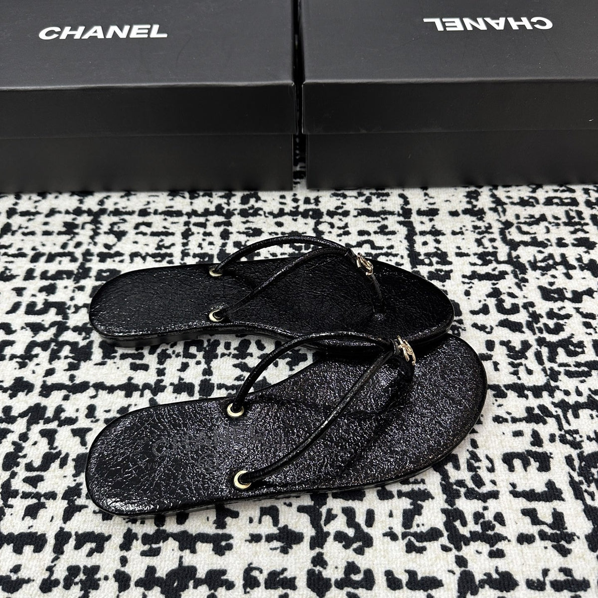 Chanel Lambskin Leather Slides