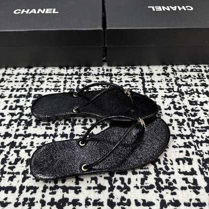 Chanel Lambskin Leather Slides
