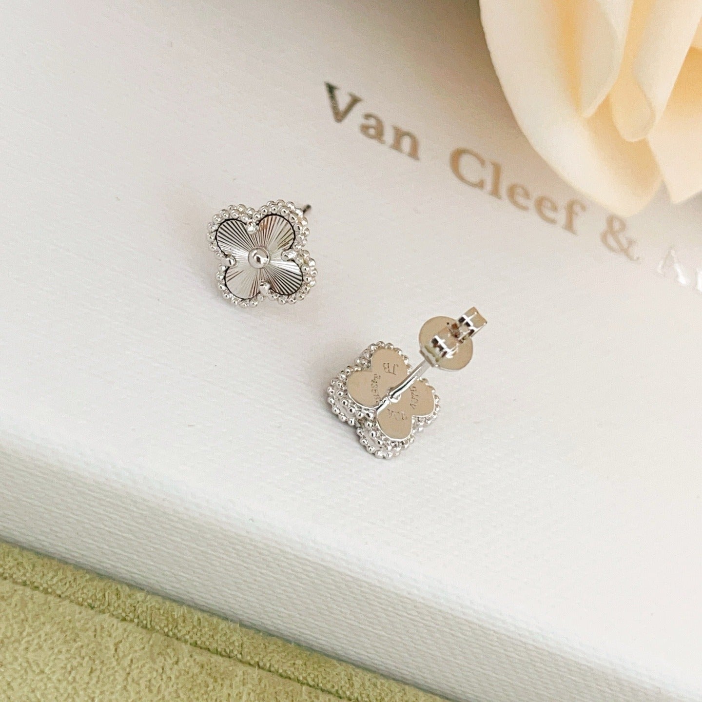 Van Cleef & Arpels Silver Brass Earrings