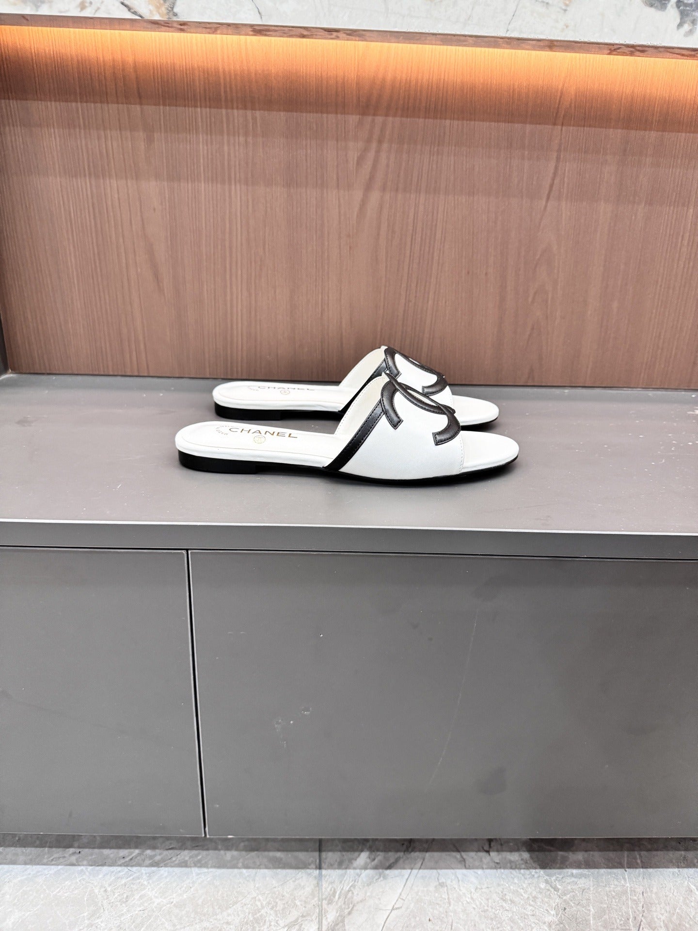Chanel Lambskin Leather Openwork Slides