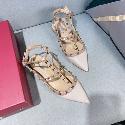 Valentino Lambskin Leather Pointed Toe Sandals