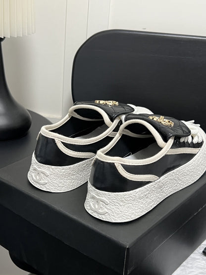 Chanel Leather Vintage-Finish Shoes