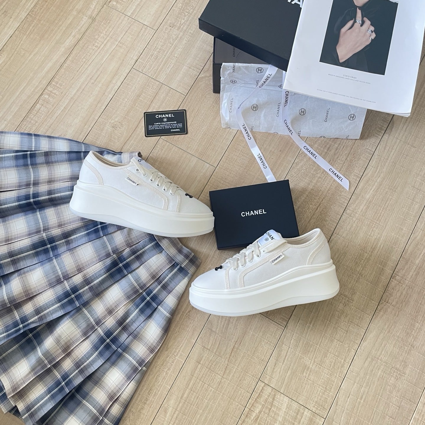 Chanel Canvas & Leather Canvas Shoes
