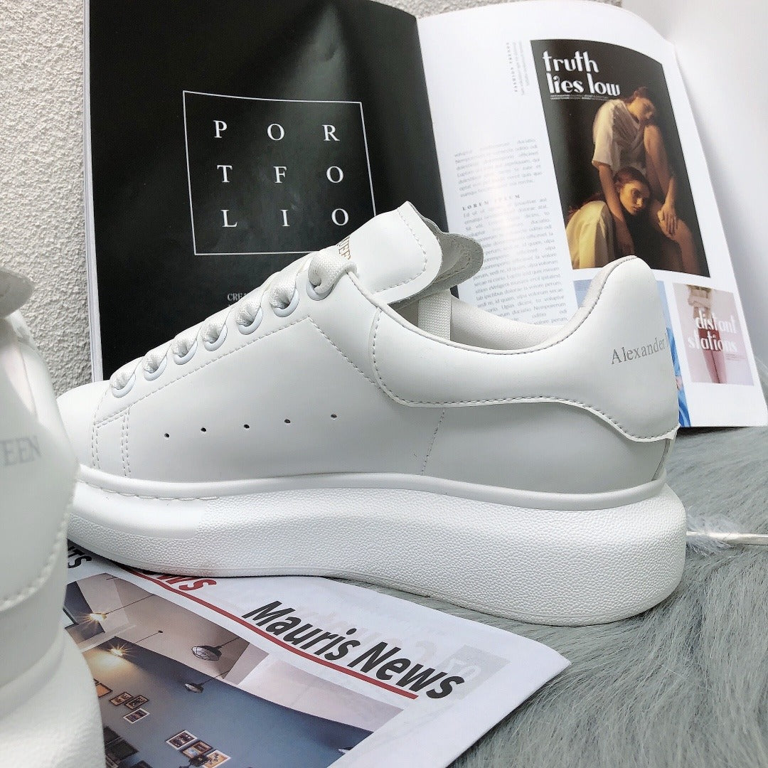 Alexander McQueen Lambskin Leather Logo Sneakers