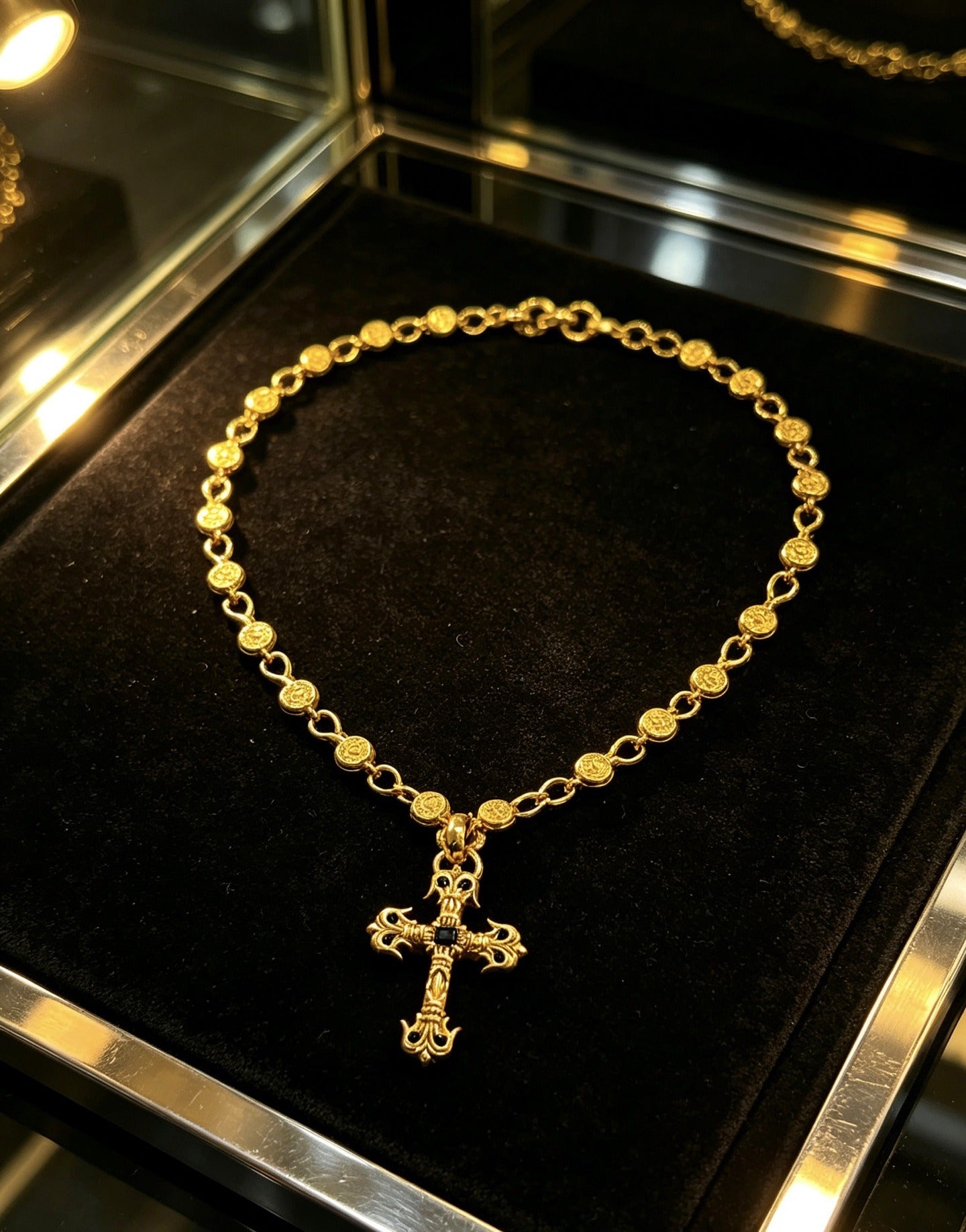 Chrome Hearts Sterling Silver Cross Necklace
