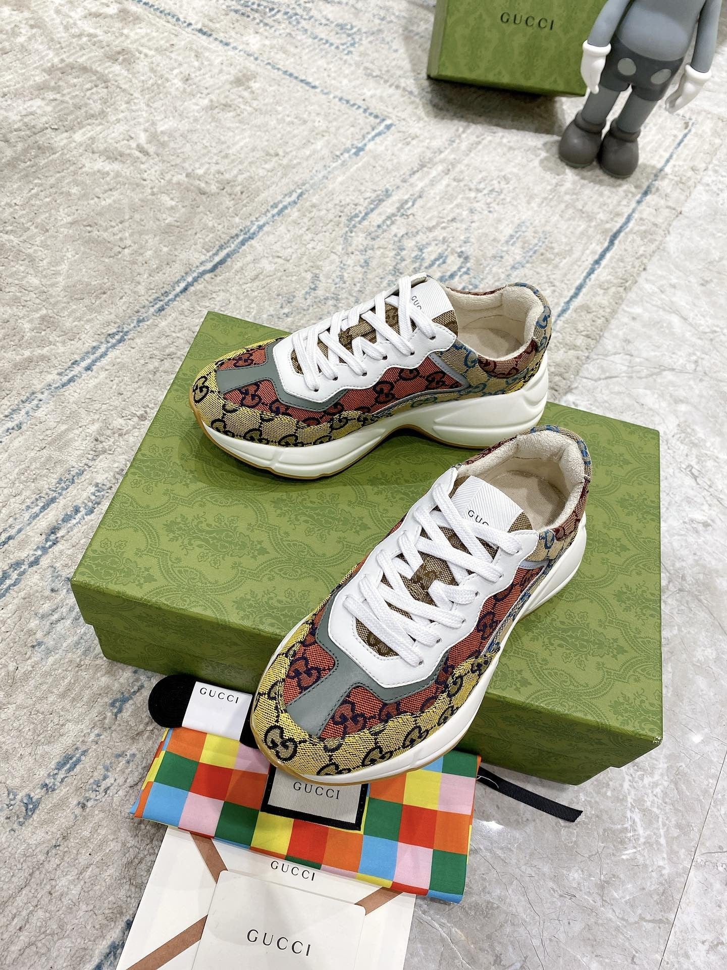 Gucci Lambskin Leather Logo Sneakers