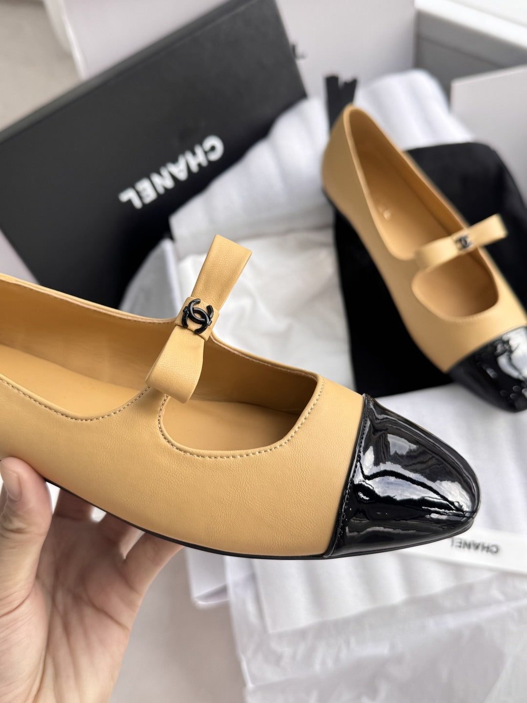 Chanel Patent Leather Bow Shoes