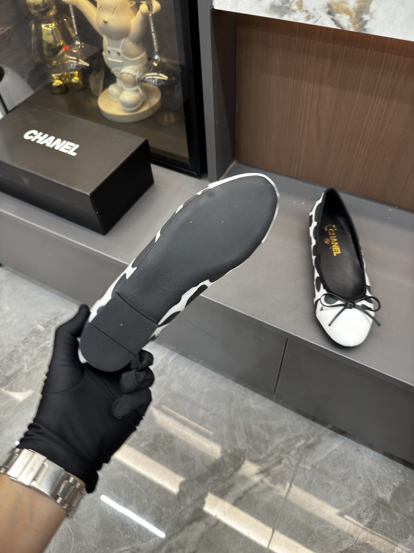 Chanel Lambskin Leather Bow Shoes