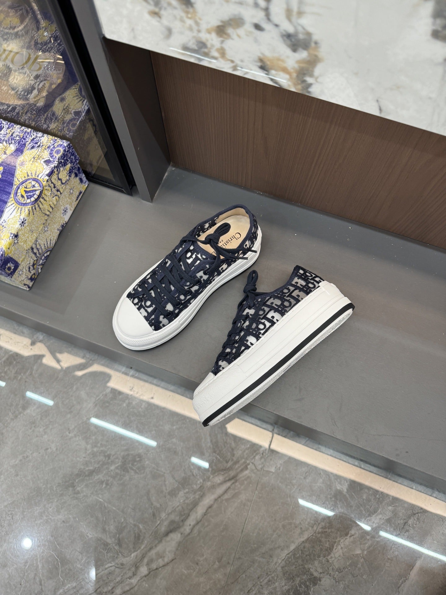 Dior Women Cotton & Lambskin Leather Embroidered Shoes