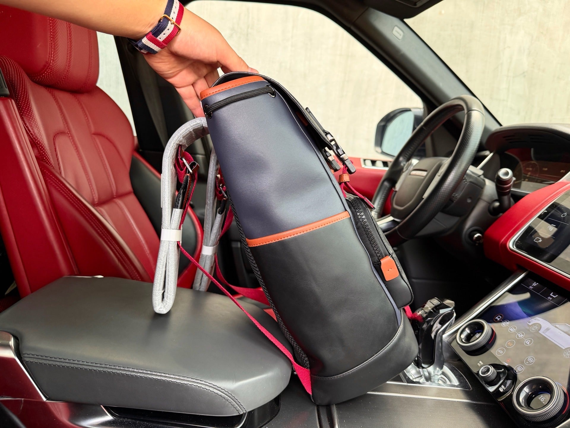 Coach Black Leather Logo Backpack