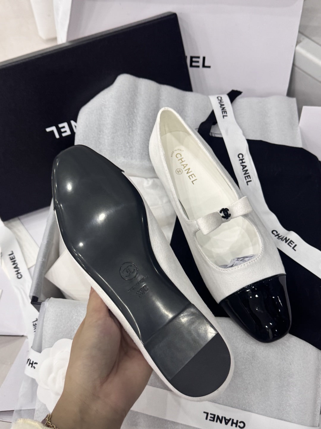 Chanel Patent Leather Bow Shoes