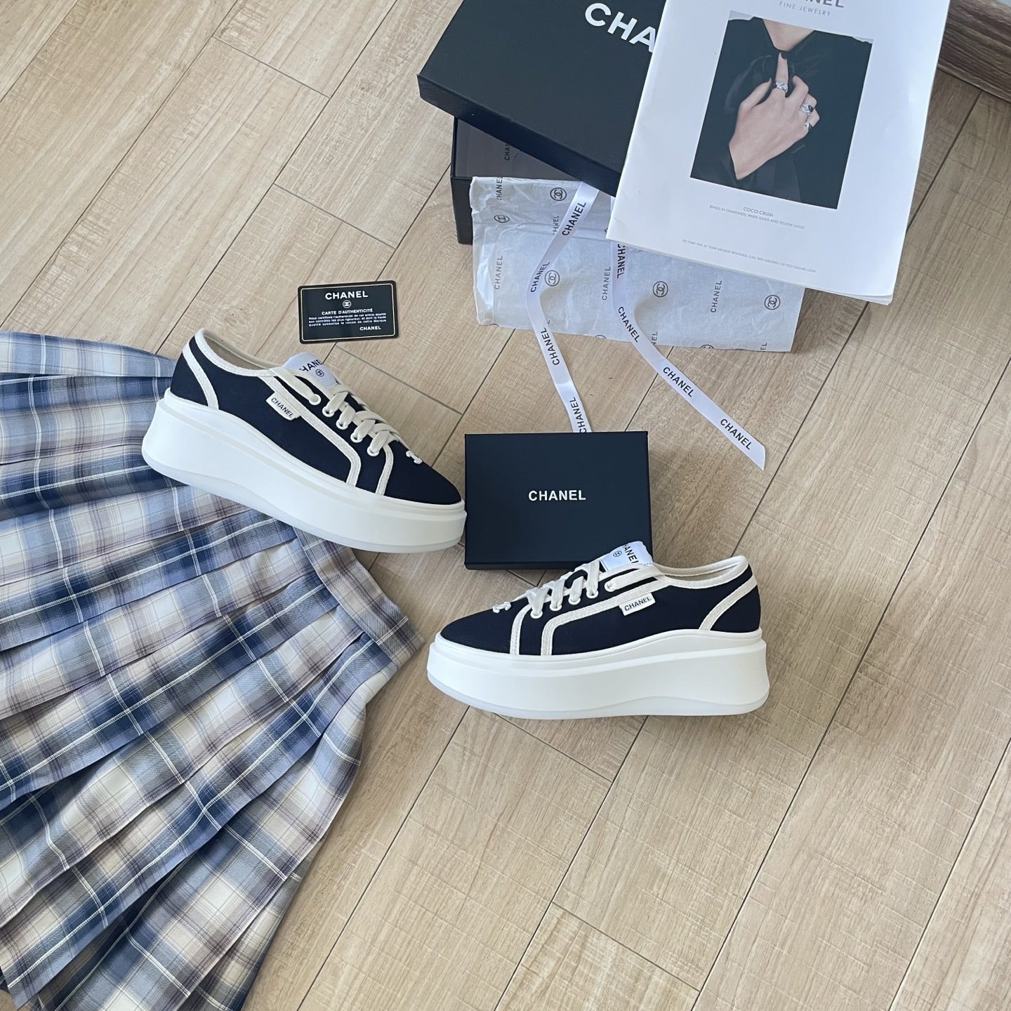 Chanel Canvas & Leather Canvas Shoes