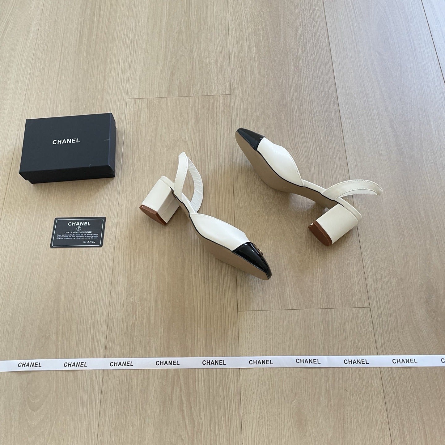Chanel Leather Colorblock Sandals