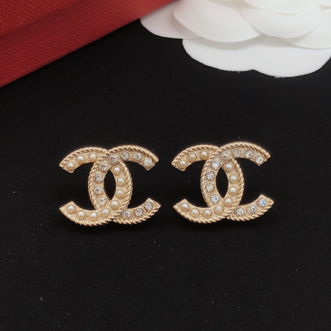 Chanel Brass & Sterling Silver Earrings