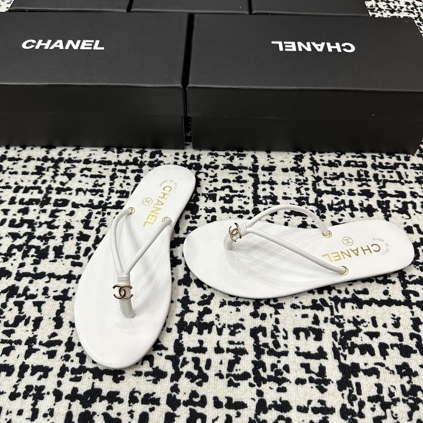 Chanel Lambskin Leather Slides