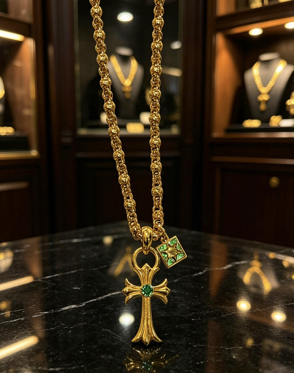 Chrome Hearts Sterling Silver Cross Necklace