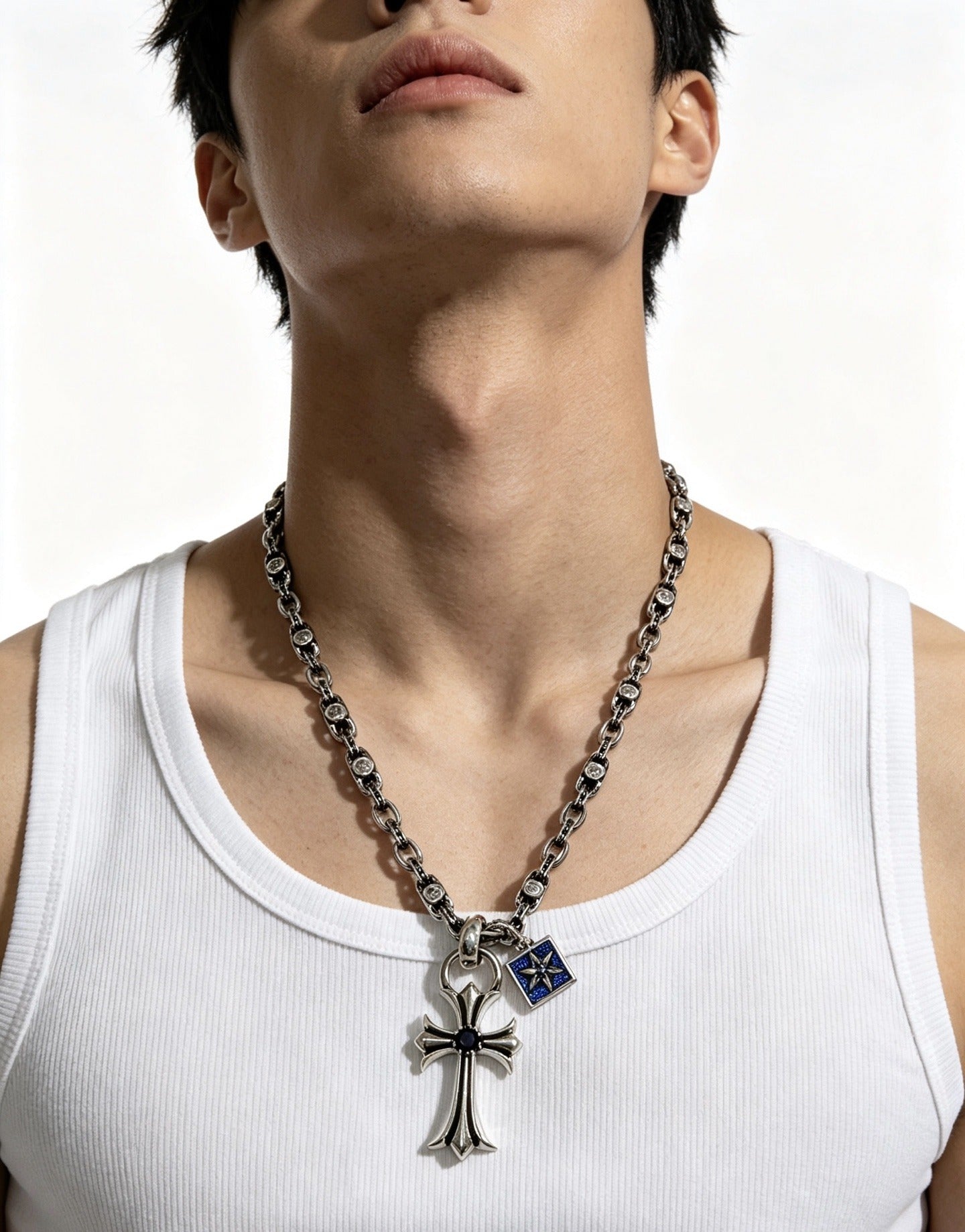 Chrome Hearts Sterling Silver Cross Necklace