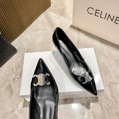 Celine Calfskin Leather Pointed Toe Heels