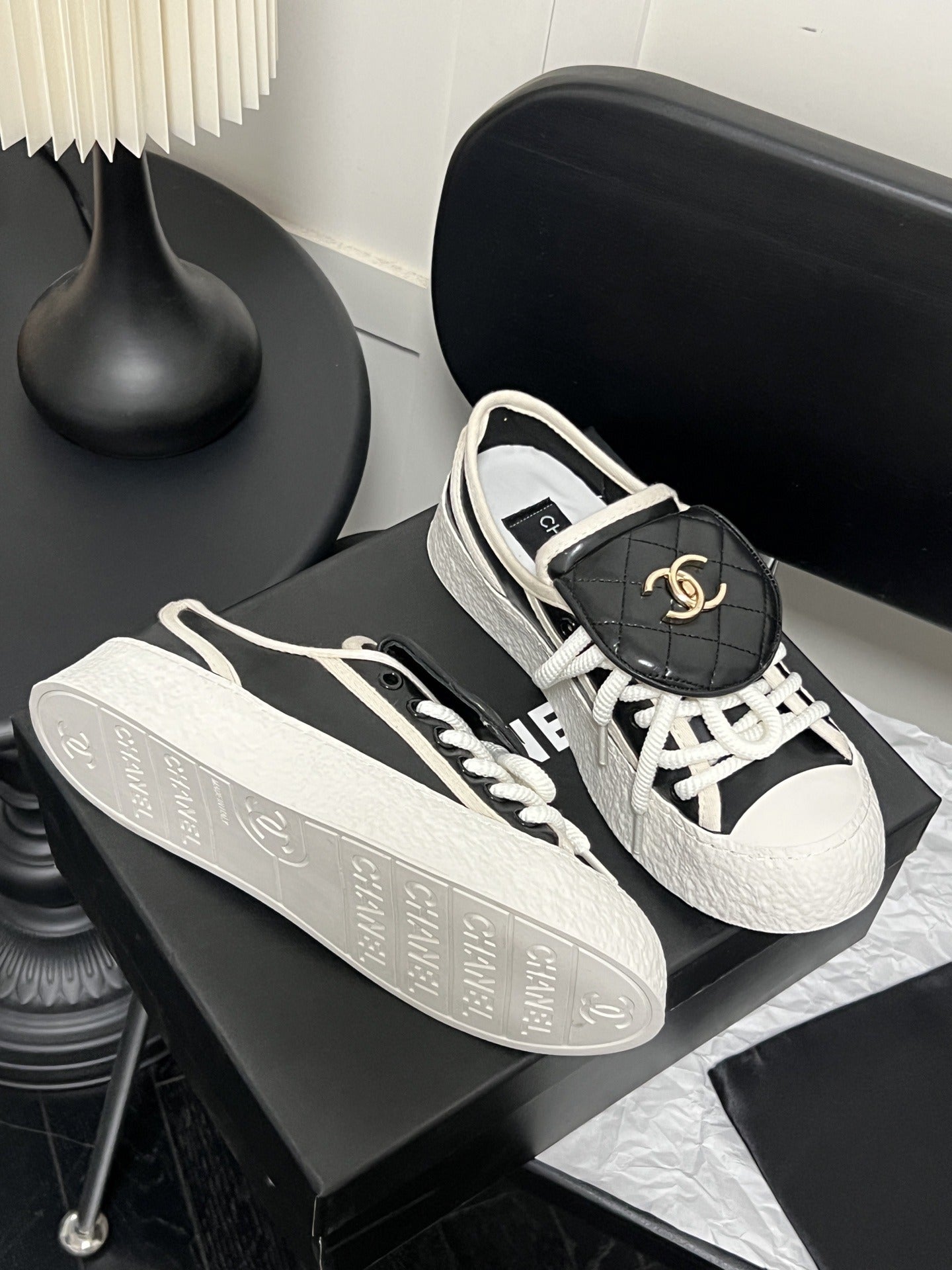 Chanel Leather Vintage-Finish Shoes