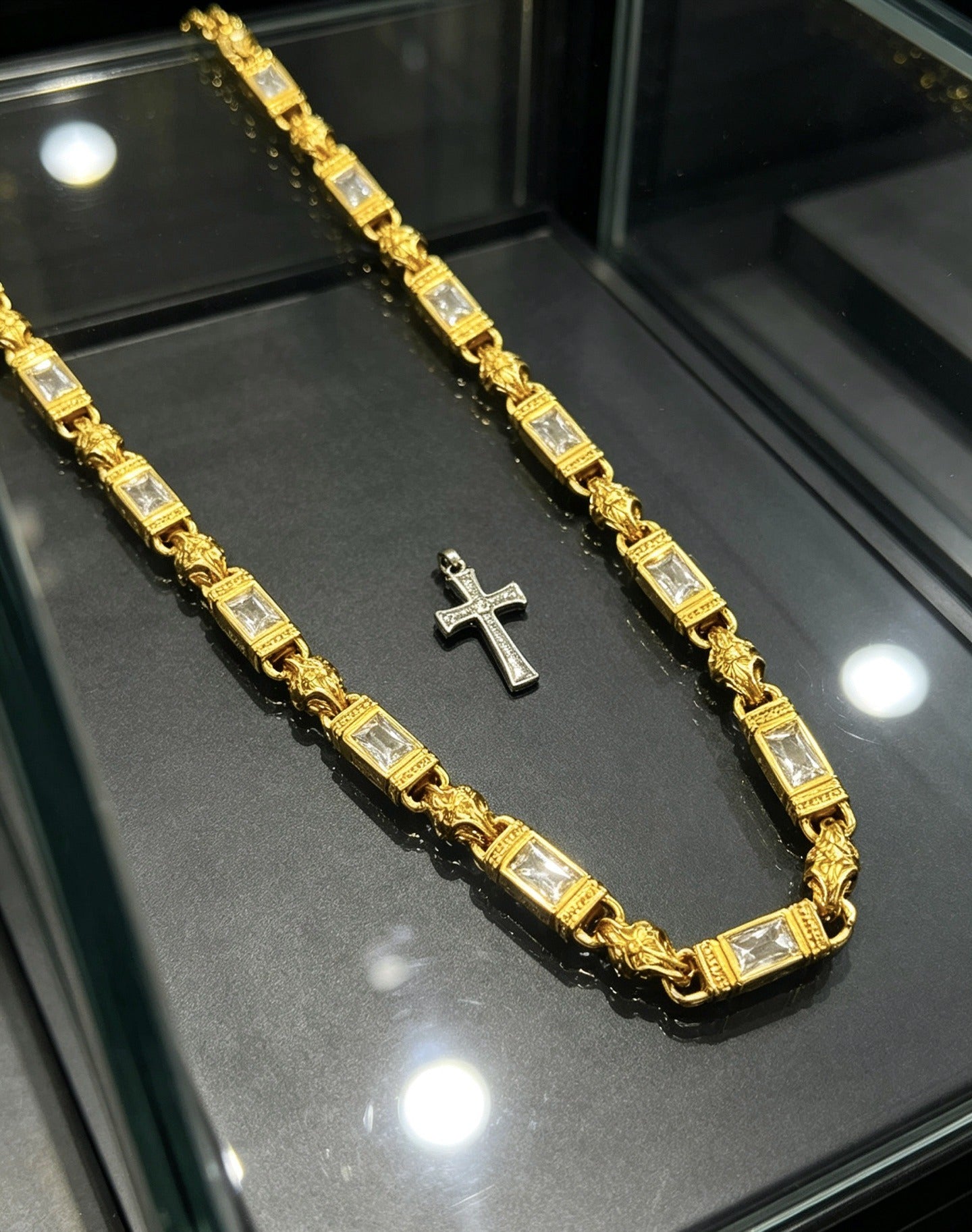 Chrome Hearts Sterling Silver Cross Necklace