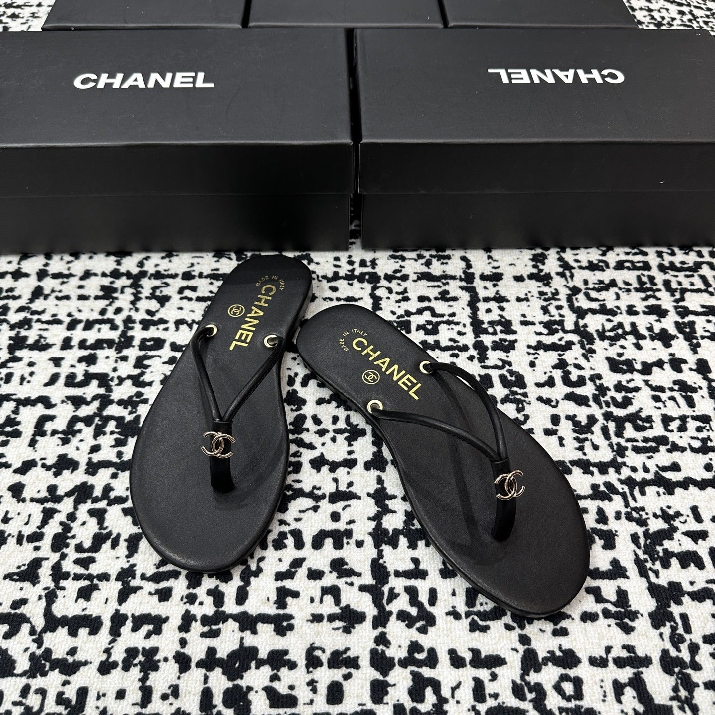 Chanel Lambskin Leather Slides