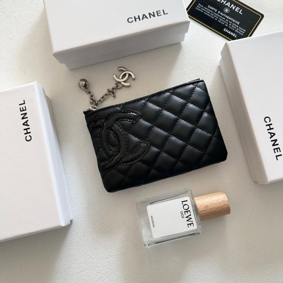 Chanel Black Lambskin Leather Wallet