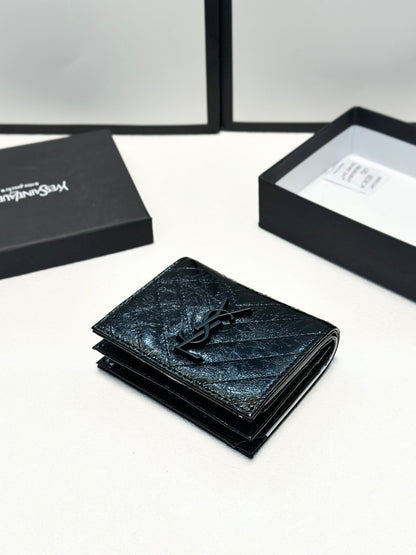 Saint Laurent Black Calfskin Leather Wallet