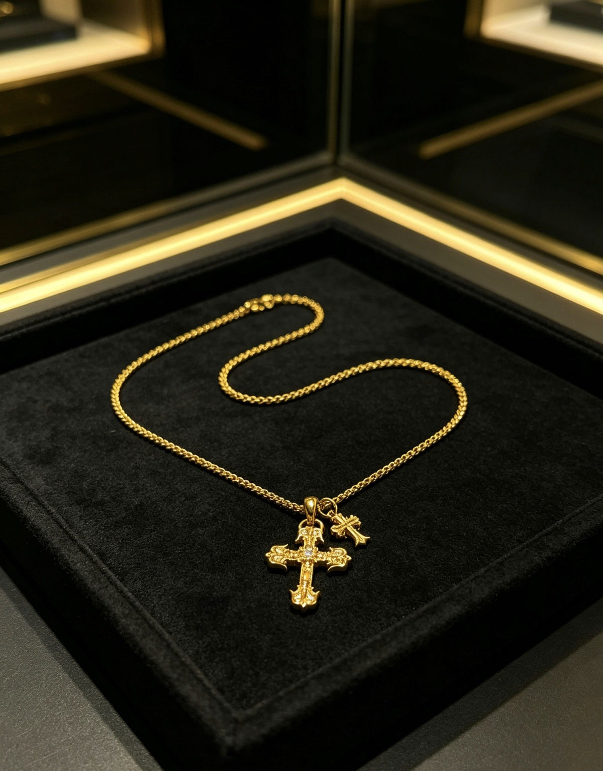 Chrome Hearts Sterling Silver Cross Necklace
