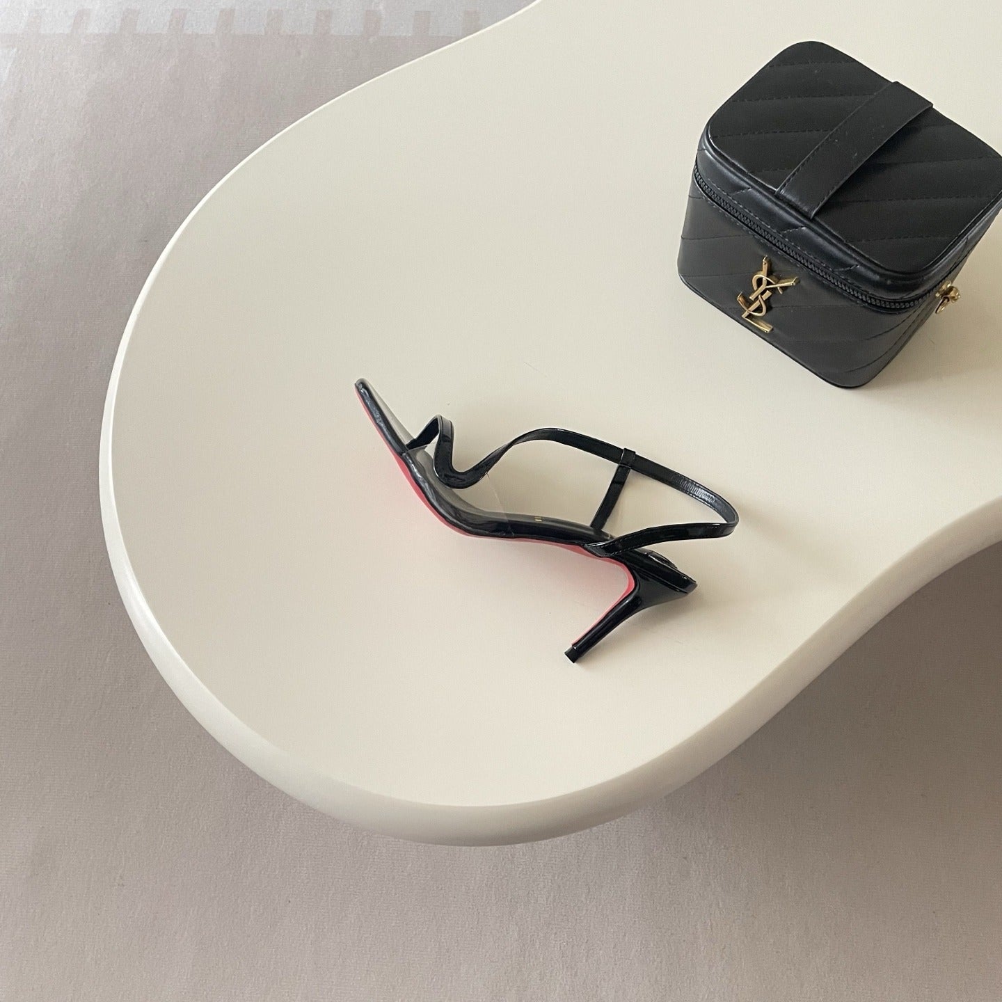 Christian Louboutin Patent Leather & Lambskin Leather Sandals