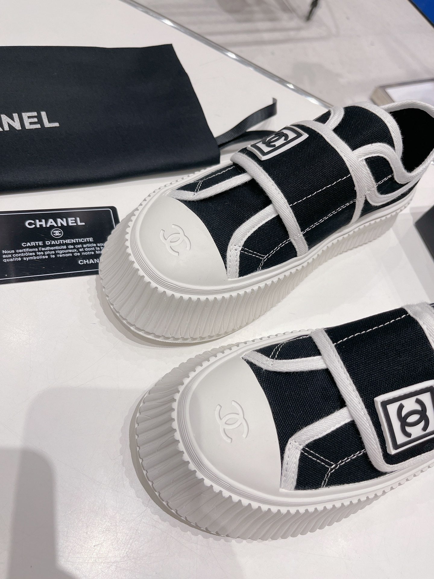 Chanel Canvas & Leather Vintage-Finish Canvas Shoes