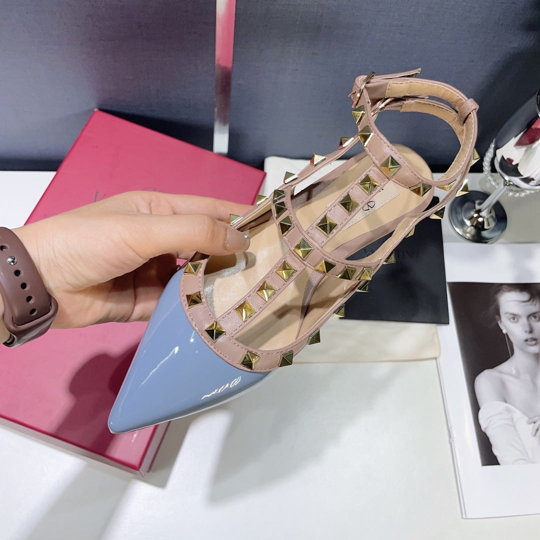 Valentino Lambskin Leather Pointed Toe Sandals
