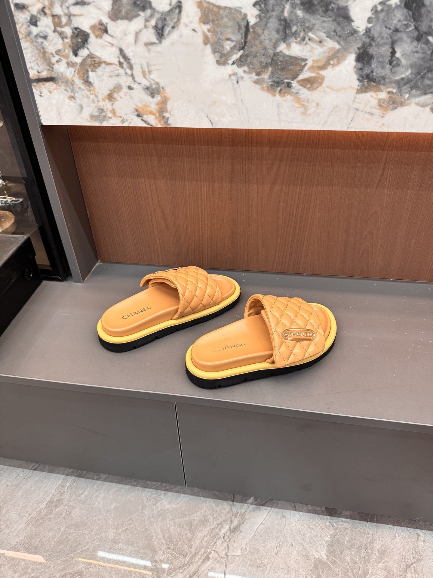 Chanel Lambskin Leather Slides