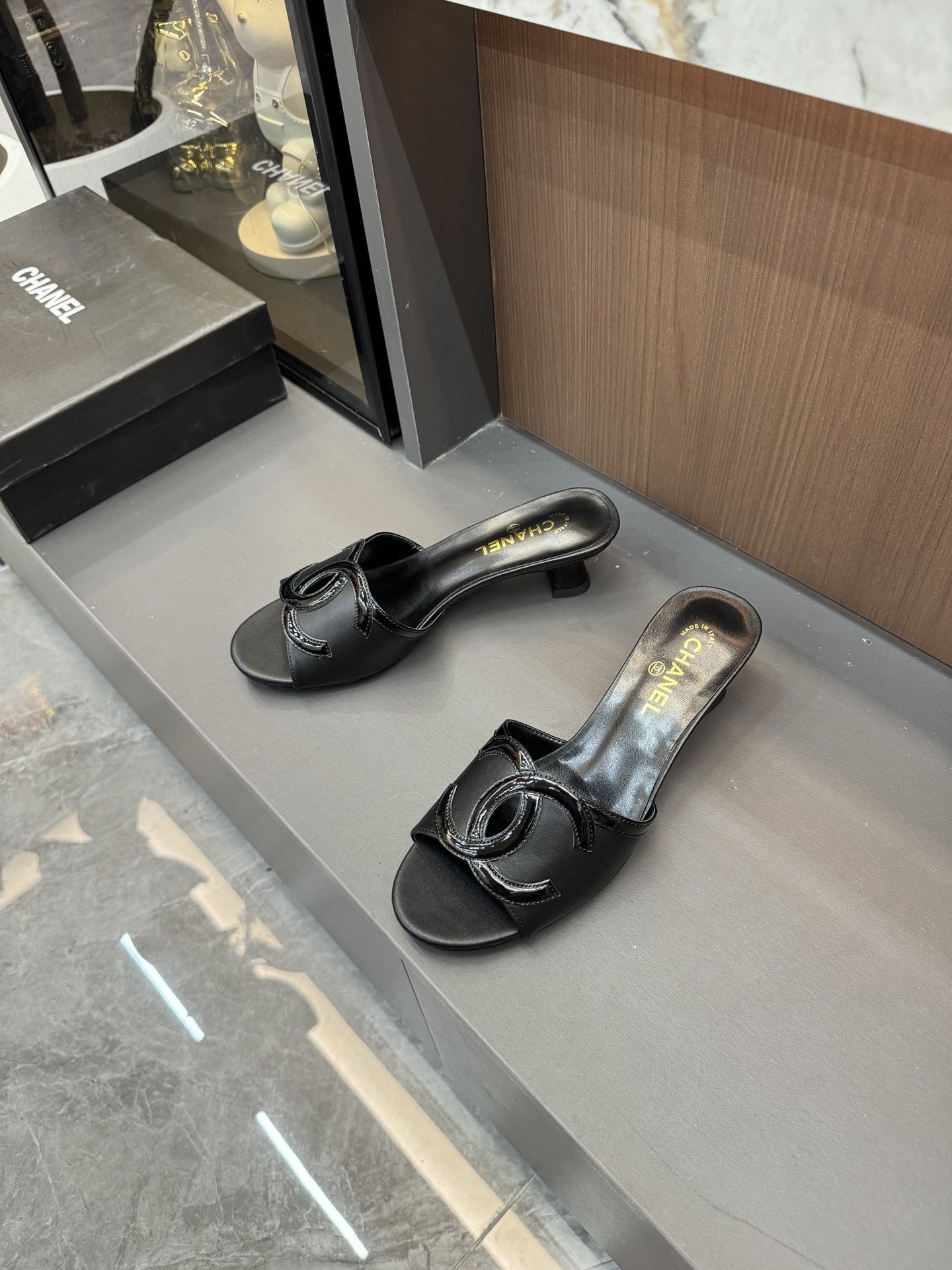 Chanel Lambskin Leather Openwork Slides