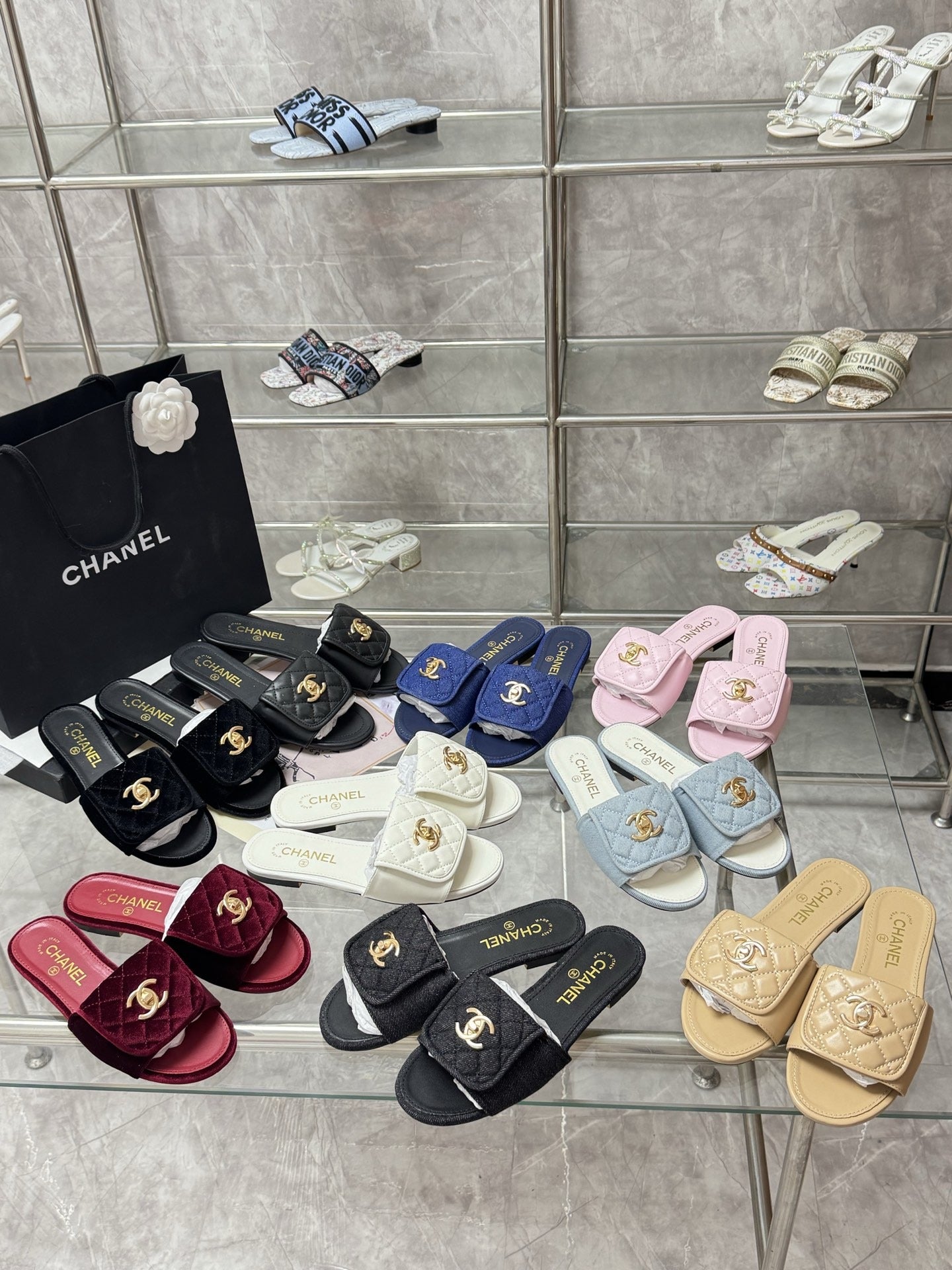 Chanel Lambskin Leather Slides