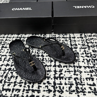 Chanel Lambskin Leather Slides
