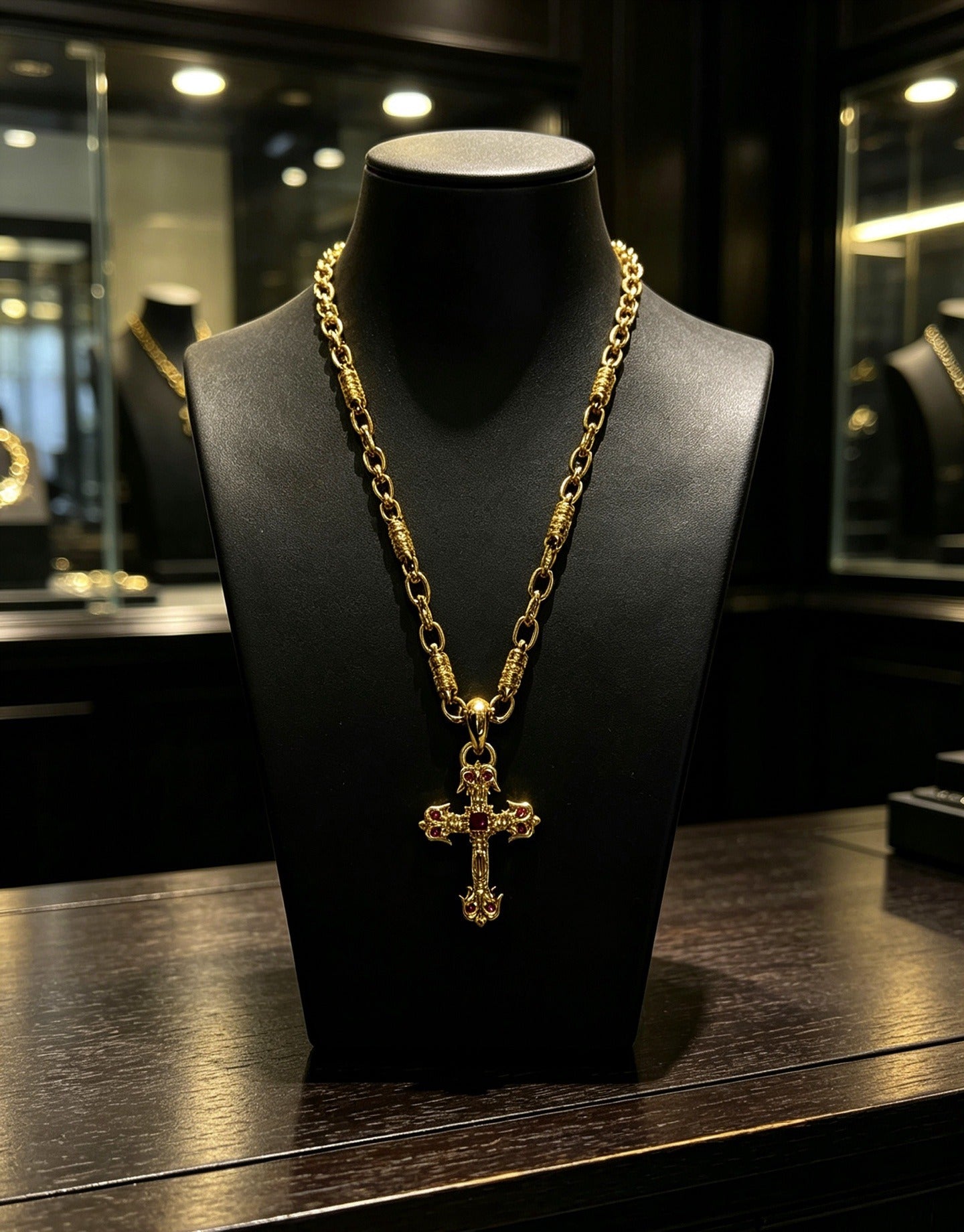 Chrome Hearts Sterling Silver Cross Necklace
