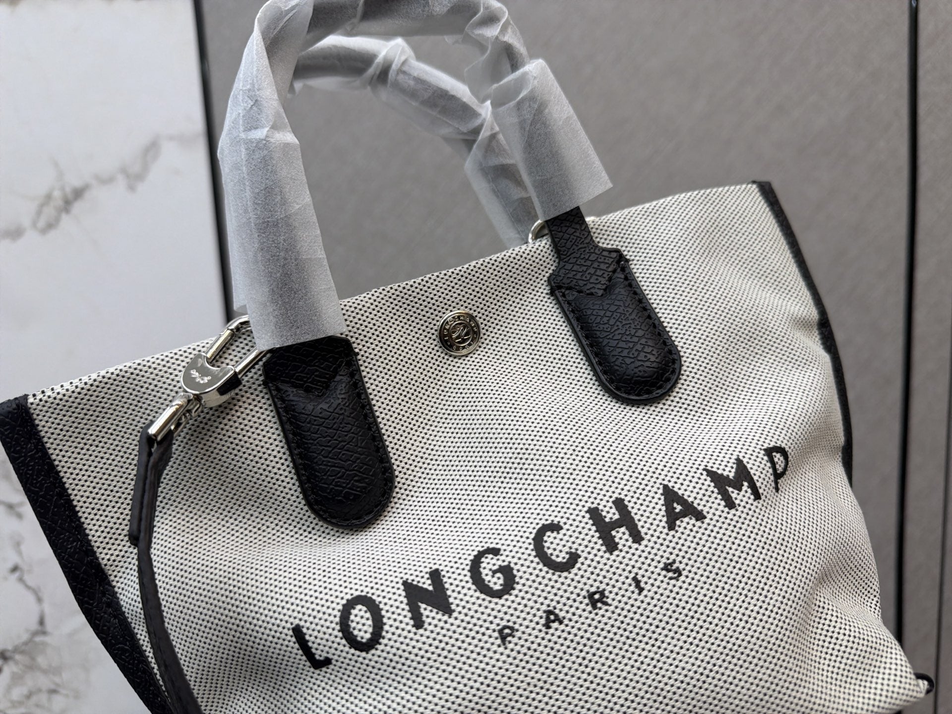 Longchamp Canvas Printed Tote Bag