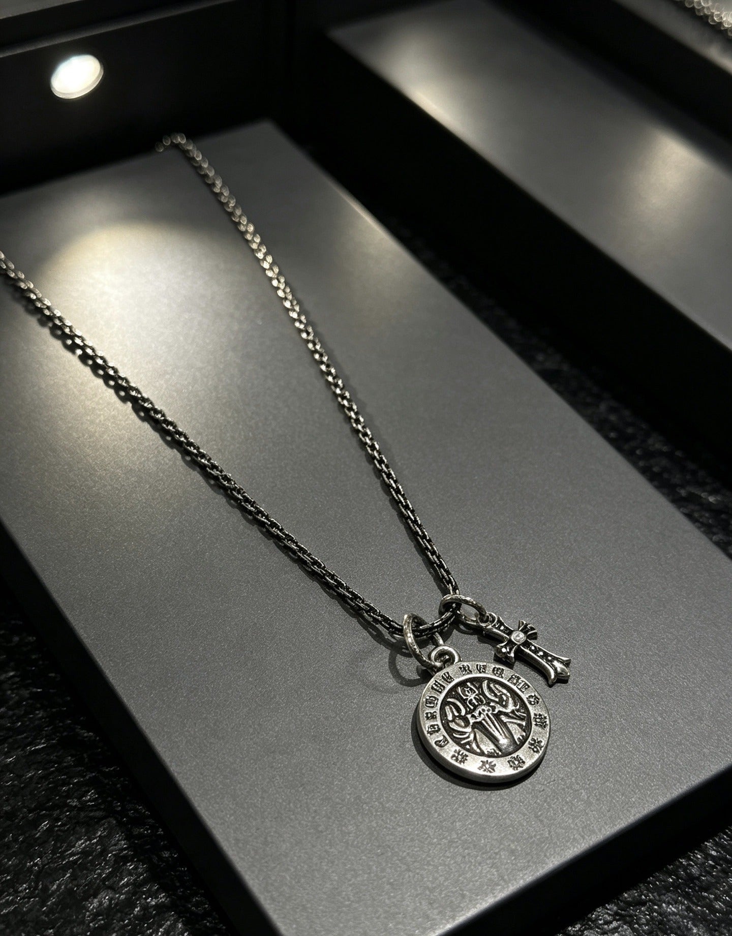 Chrome Hearts Sterling Silver Cross Necklace