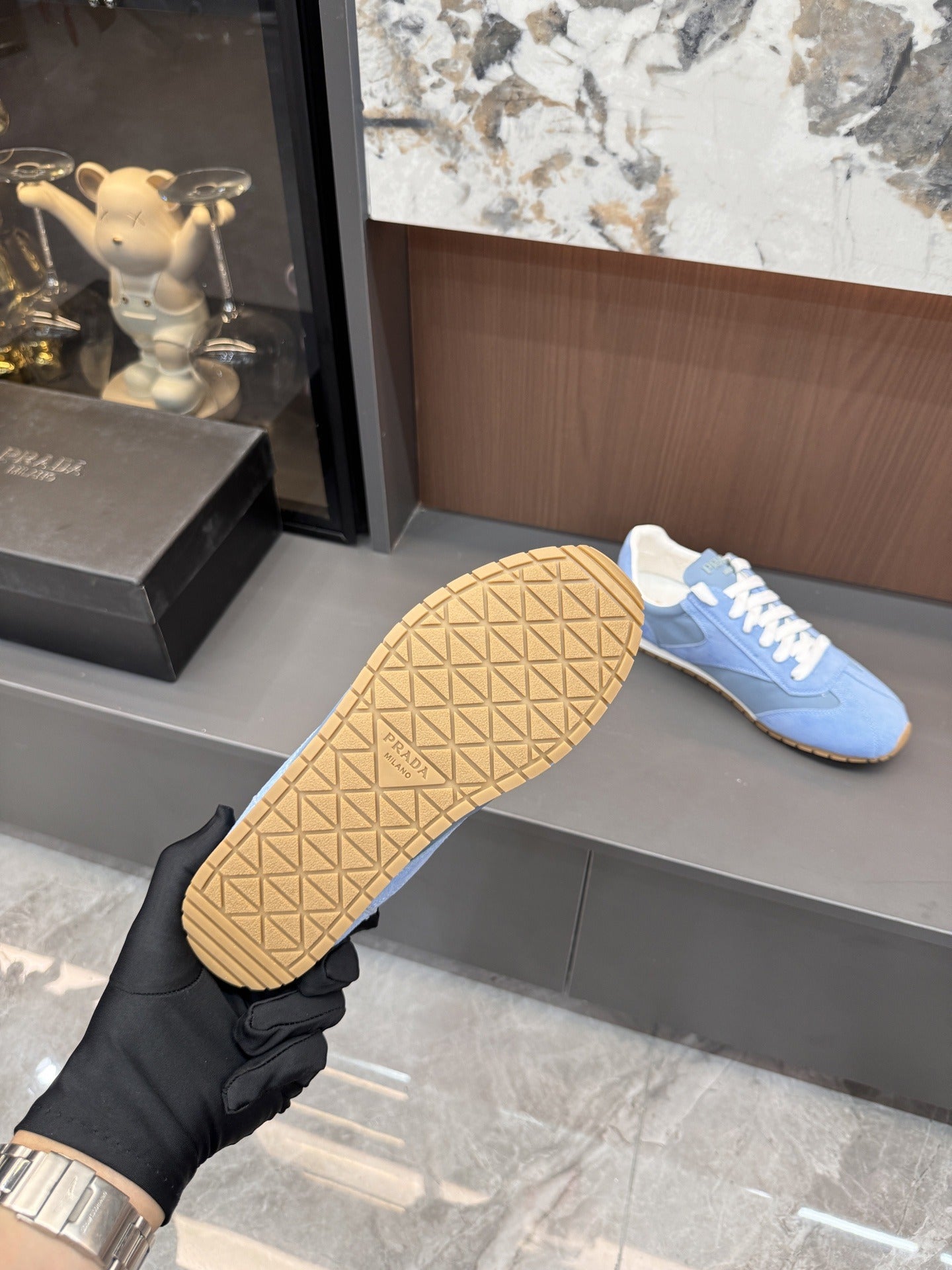 Prada Lambskin Leather Sneakers