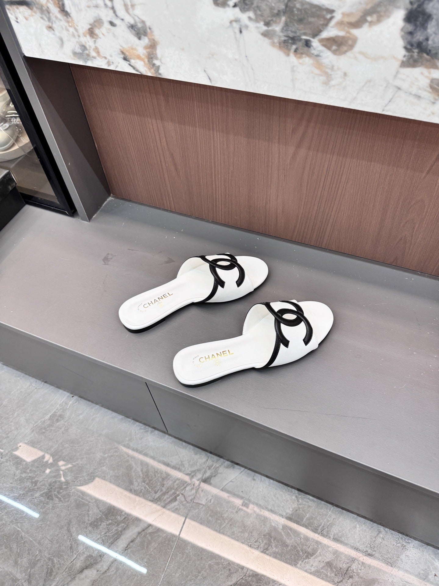 Chanel Lambskin Leather Openwork Slides