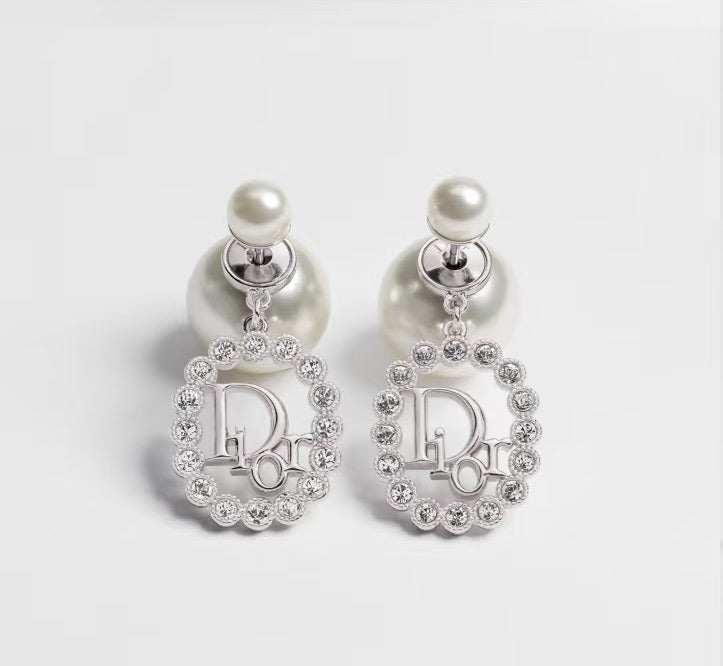 Dior Silver Pearl Earrings