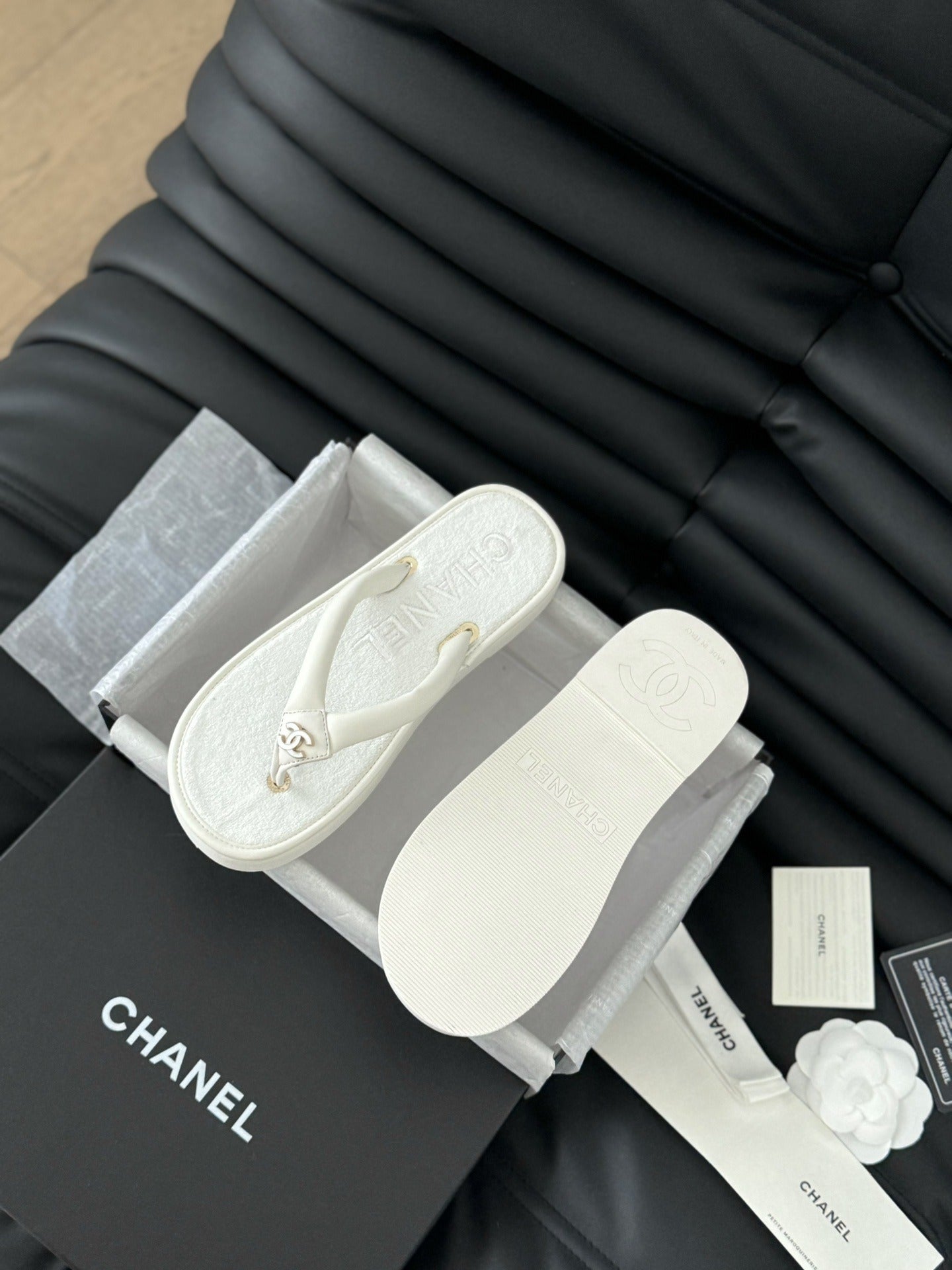 Chanel Leather Slides