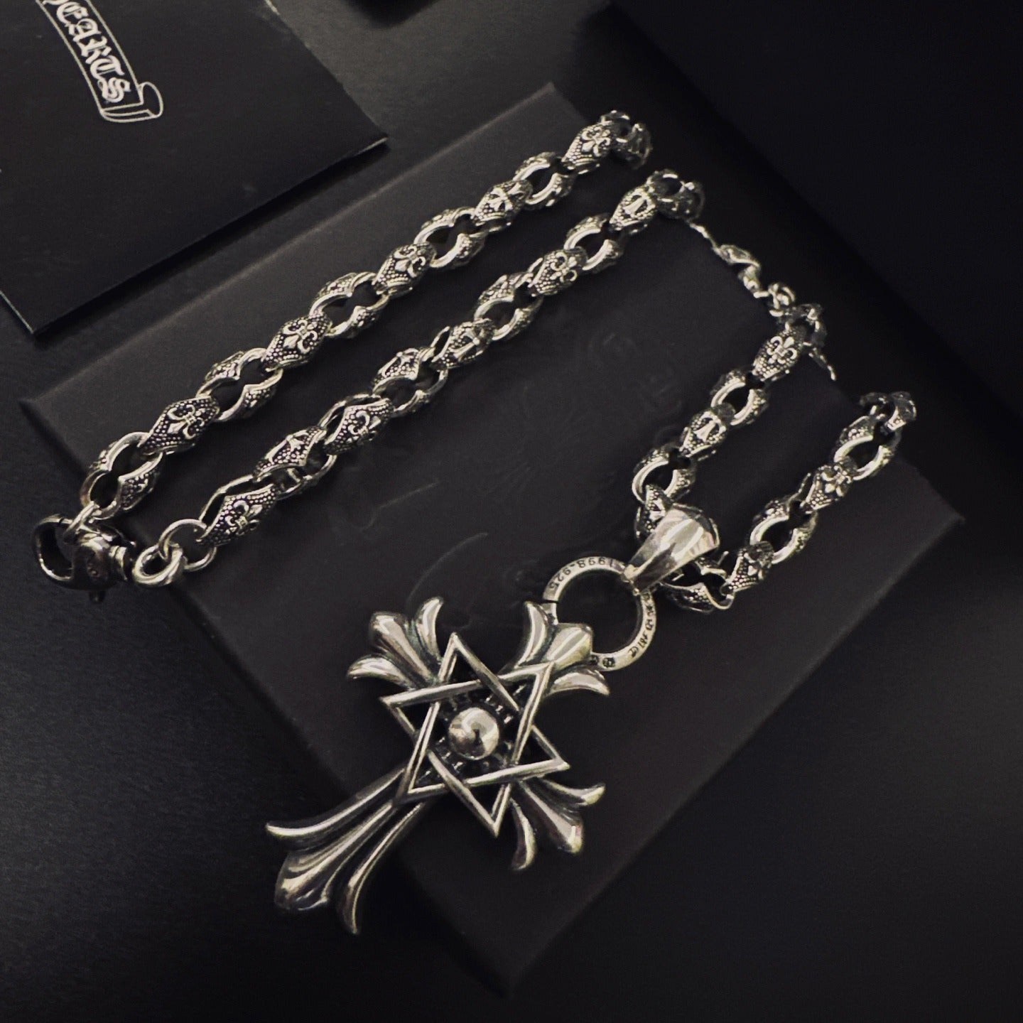 Chrome Hearts Sterling Silver Cross Necklace